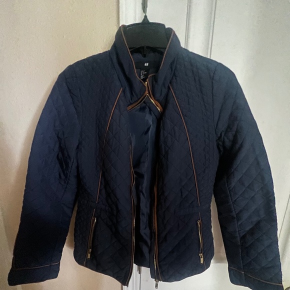H&M Jackets & Coats Hm Quilted Puffer Jacket Womans Blue Poshmark